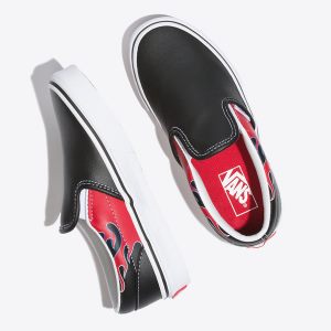 Vans Erkek Çocuk Kaykay Ayakkabısı Moto Flame Slip-On Siyah/Kırmızı | 26496-303